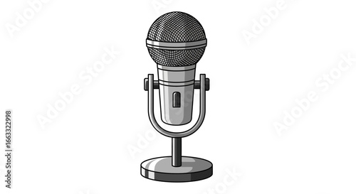 Vintage Microphone with a Sleek Design on a Stand