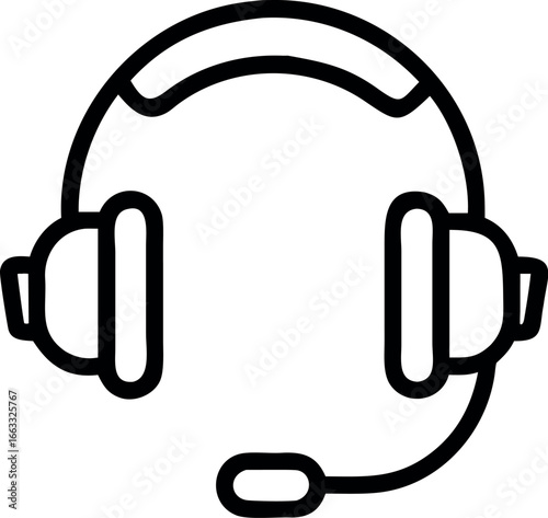 Vector business icon vector art of headset with speech bubble icon