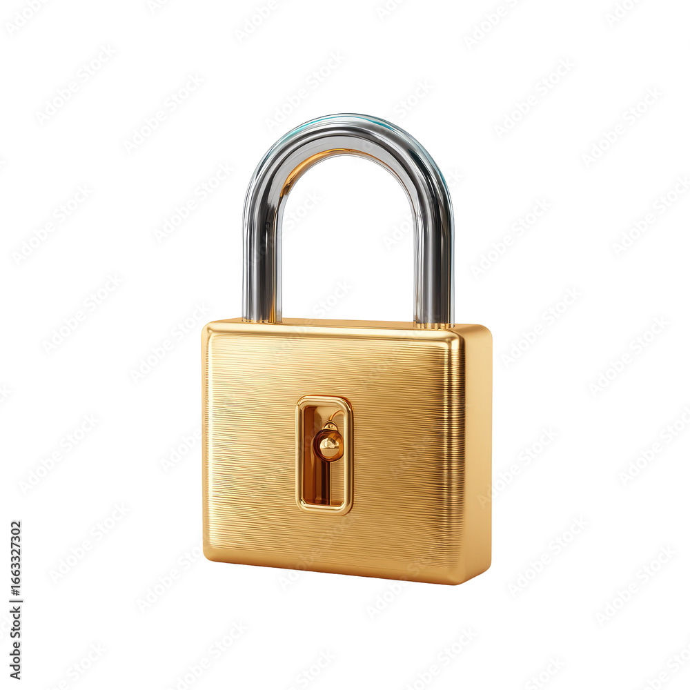 Naklejka premium 3D golden padlock