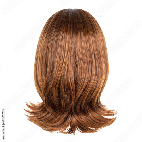 Foto Womans brown highlighted bob hairstyle wig