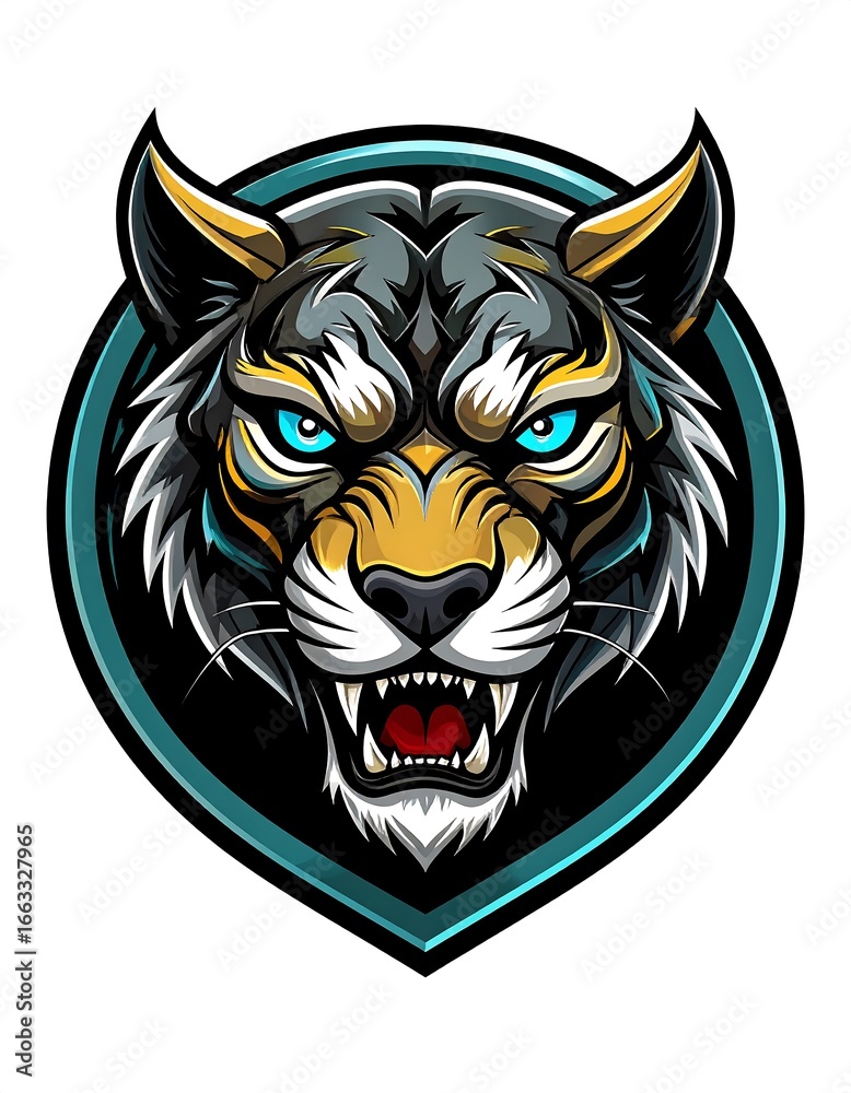 Obraz premium Fierce tiger head emblem