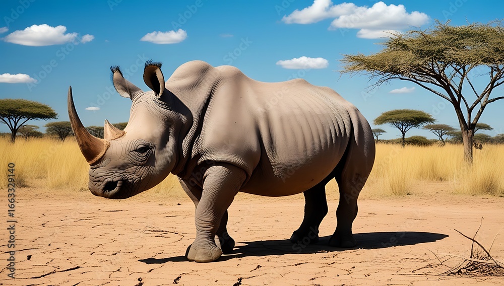 Fototapeta premium white rhino in the wild