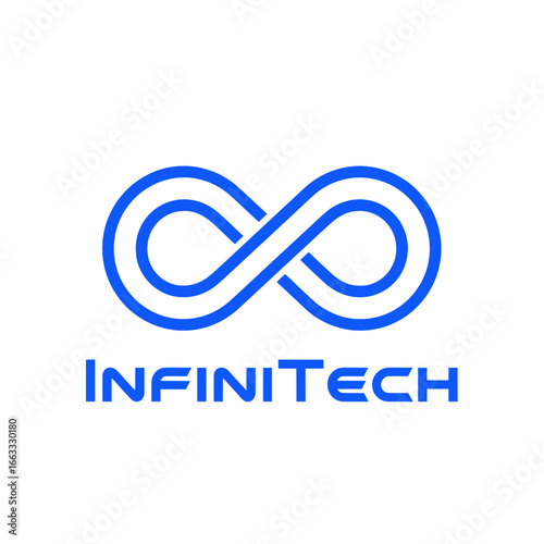 Infinitech logo featuring a blue infinity symbol, representing limitless possibilities in technology.