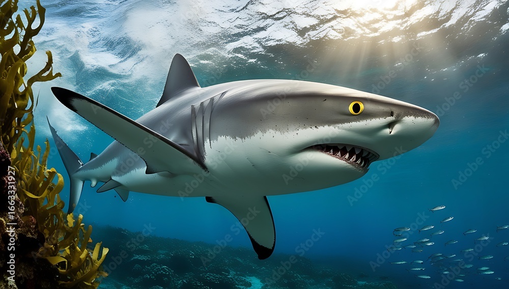 Fototapeta premium Great White Shark in the Ocean