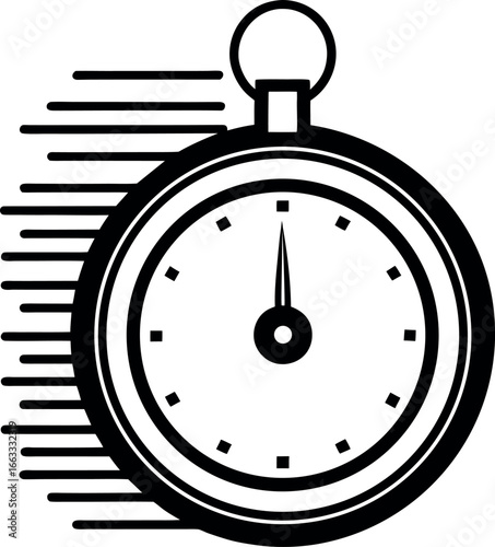 Vector art of stopwatch icon symbolizing speed and time measurement
