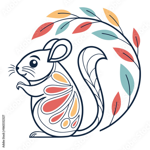 A unique abstract icon of a chinchilla's soft form.