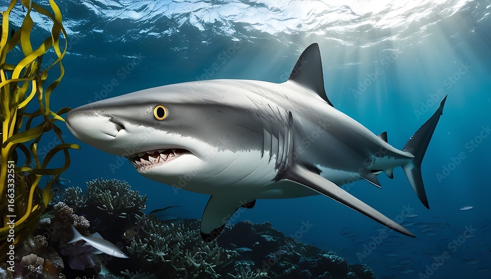 Obraz premium Great White Shark in the Ocean