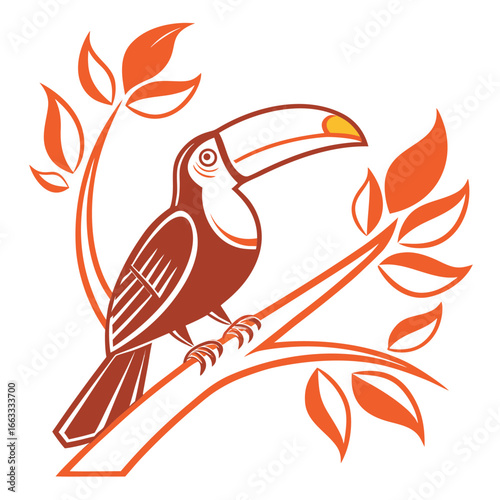 A unique glowing icon of an orange toucan beak.