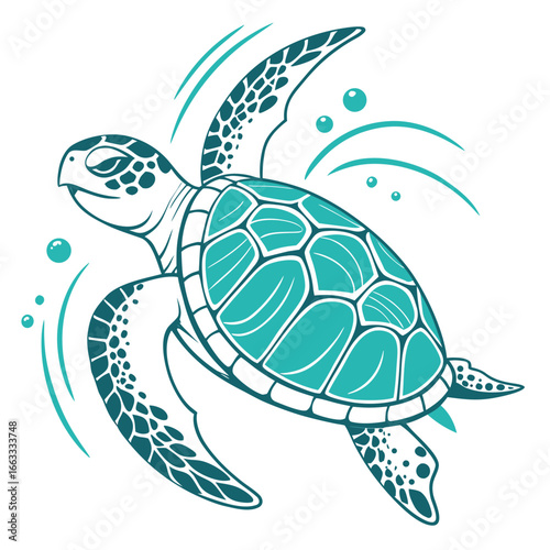 A unique glowing icon of a cyan turtle shell.