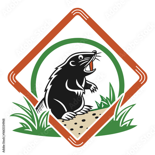 A simple, unique outline icon of a mole's underground form.