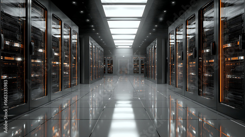  A network server farm in a high-tech facility (2)