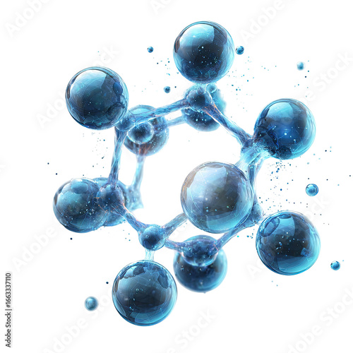 Blue, glowing molecular structure