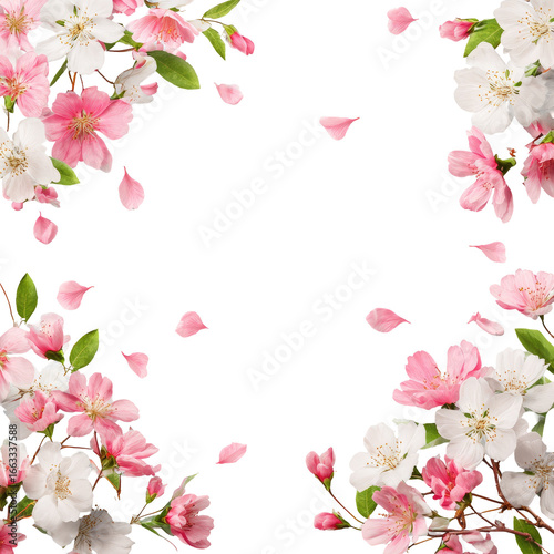 Floral frame, spring blossoms