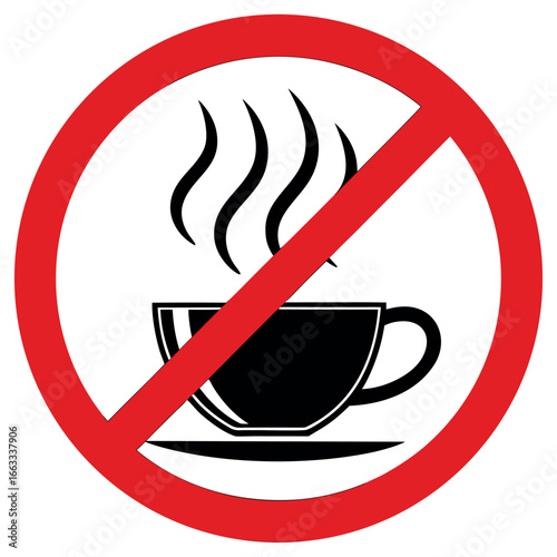 Vector art of no hot coffee cup symbol