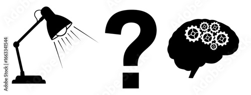 Conceptual illustration of problem-solving, idea generation, critical thinking, and intellectual discovery through mental process.