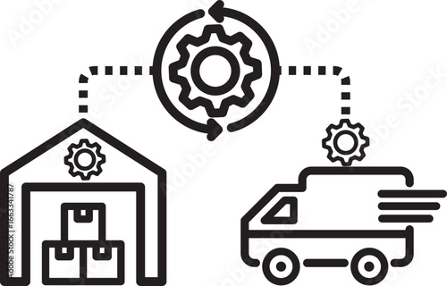 Warehouse Inventory Vector Icon Set | Adjustable Line Weight | Storage, logistics, delivery, packaging, barcode, forklift, shipping, pallet, stock, tracking, management, cargo, supply chain icons