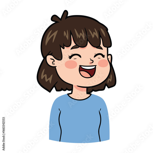 Joyful Cartoon Portrait: Capturing the essence of unadulterated happiness, this vibrant cartoon portrait showcases a cheerful individual with a radiant smile and expressive eyes.