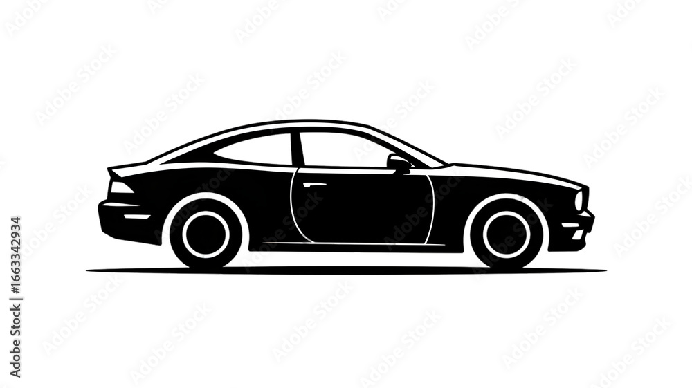 Fototapeta premium Sleek white outline of a classic muscle car, capturing timeless automotive style and power
