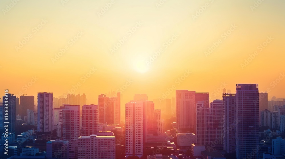 Fototapeta premium Surviving the Heatwave: Coping Strategies and Impact of High Temperature Weather on Urban Life