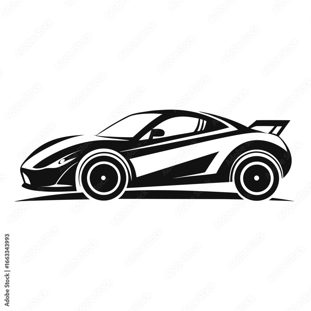 Fototapeta premium Isolated silhouette design of a unique racing car.