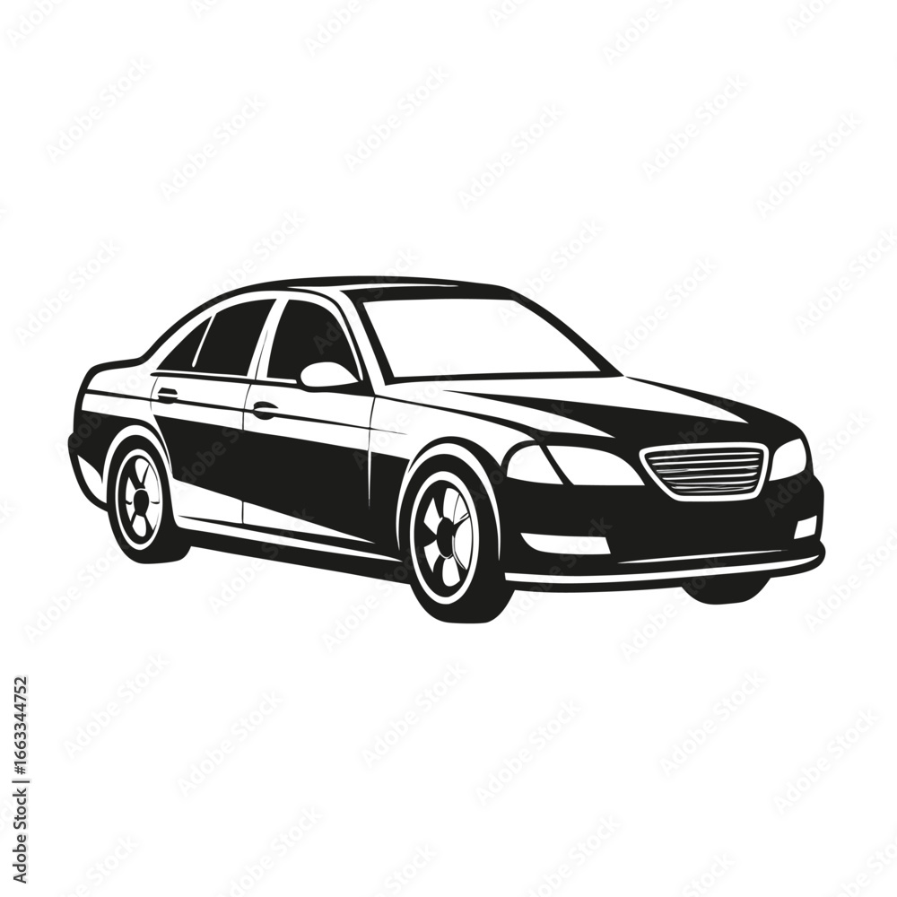 Obraz premium Isolated vector design of a unique sedan series.