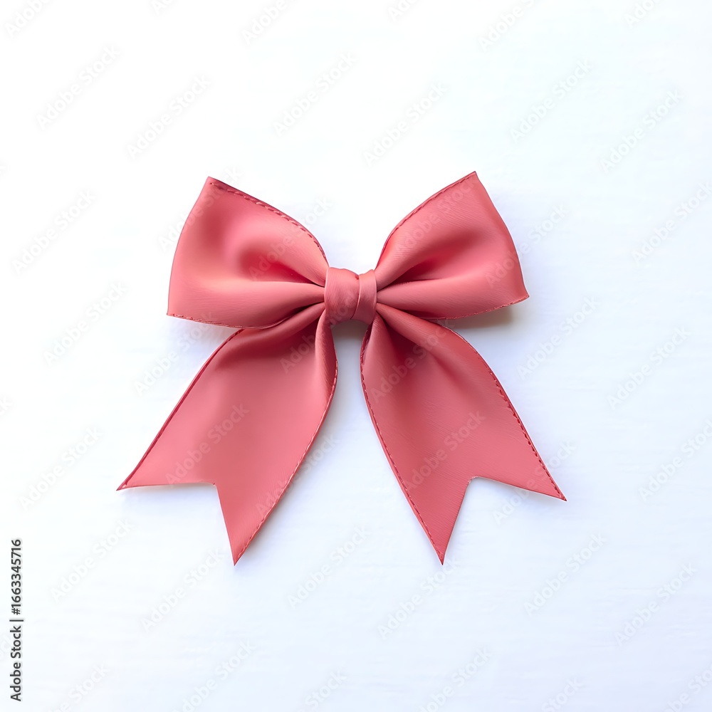 Fototapeta premium Elegant pink satin bow isolated on a clean white background
