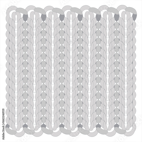 Abstract Geometric Seamless Pattern Vector | Monochromatic Interwoven Shape Design | Digital Textile Art Background

