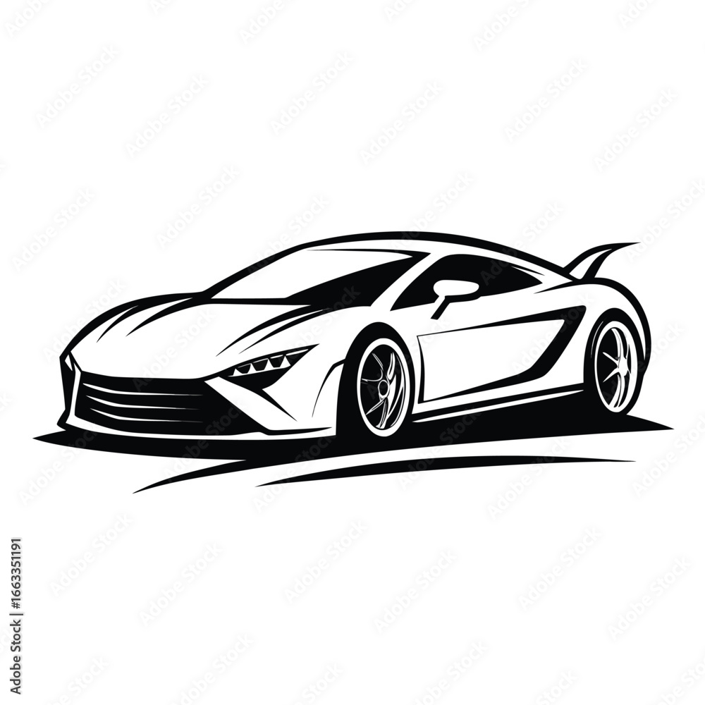 Fototapeta premium Isolated design of a unique sports car package.