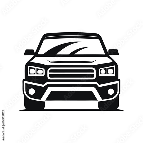 Isolated silhouette design of a unique SUV hood.