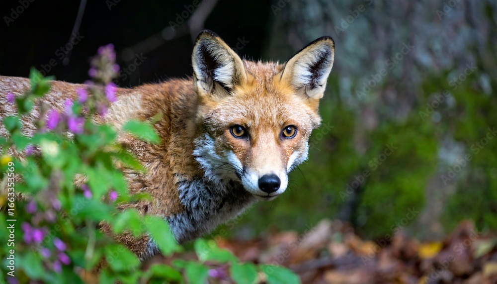 Fototapeta premium Red Fox in Forest Undergrowth
