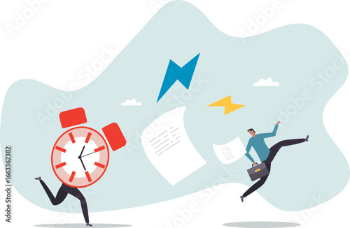 Late, hurry to go to work, rushing or running fast before deadline,about a man and his life.