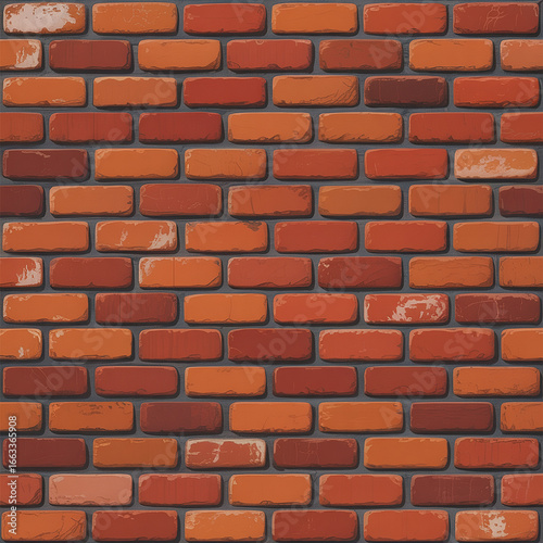 Rustic Red Brick Wall Texture, Warm and Weathered Background