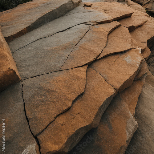 Abstract Brown and Gray Cracked Rock Texture