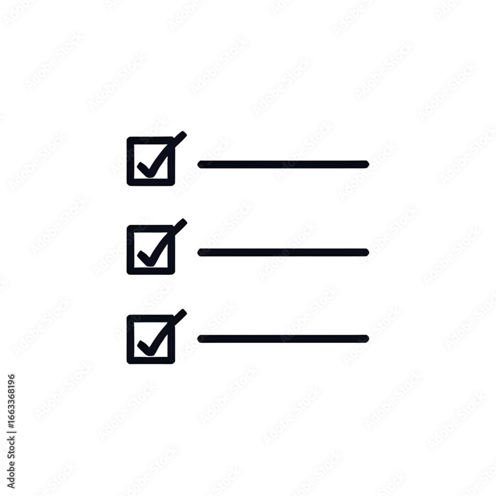 Fototapeta premium Checklist Icon: Simple, Dark, and Elegant