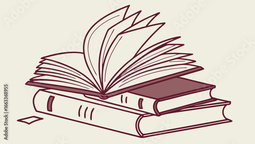Stack of Open Books Educational Resource.