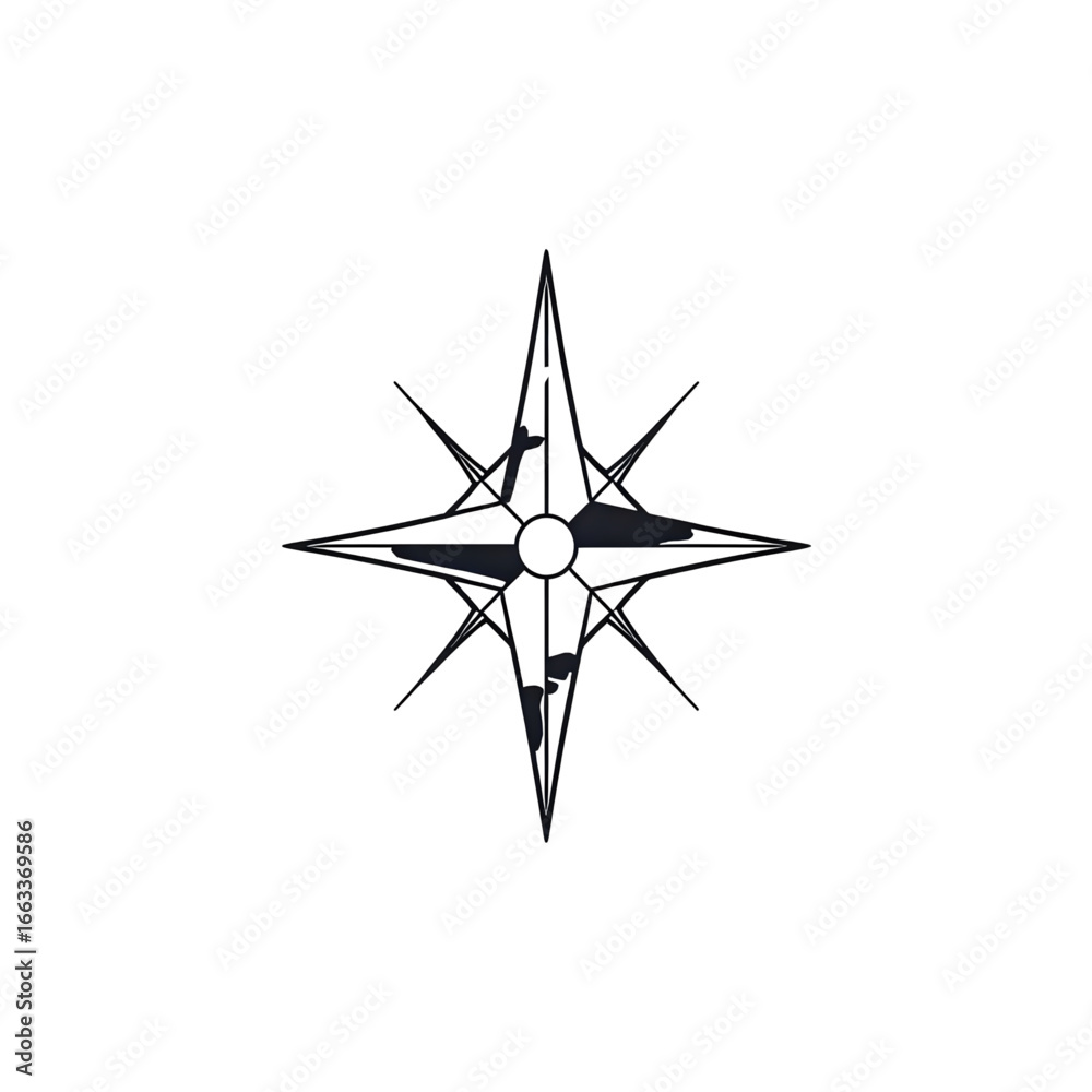 Geometric Starburst Design: Elegant Black and Silver Graphic Geometric Starburst Design: Elegant Black and Silver Graphic