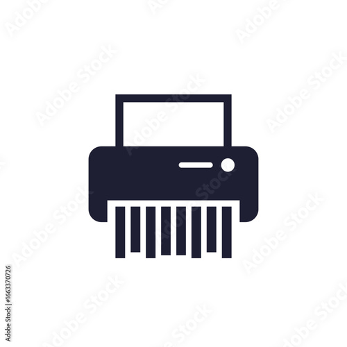 paper shredder icon, pictogram on white