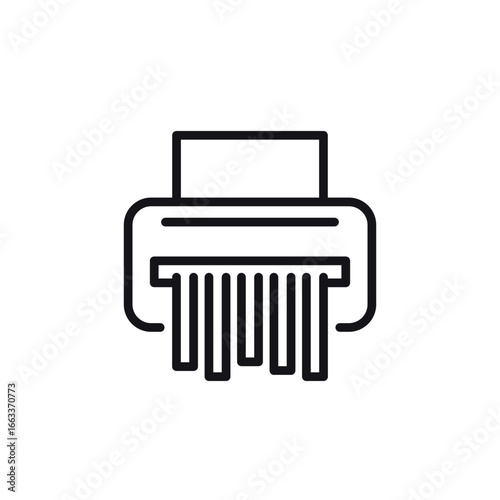 paper shredder icon, line pictogram on white