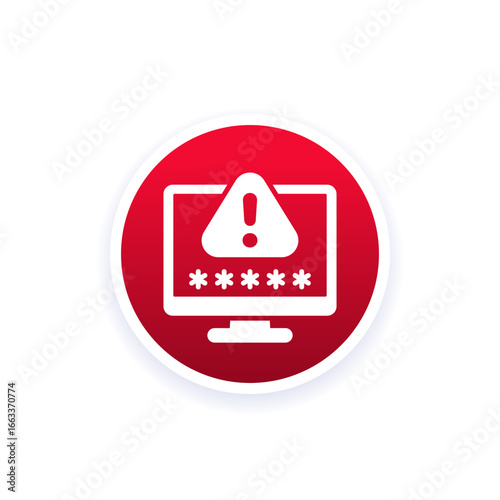 password warning icon, computer security design