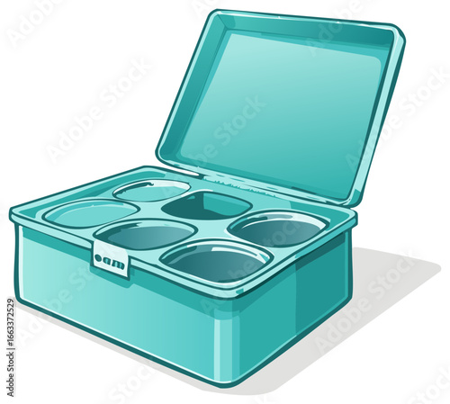 Bright Teal Bento Box Container with Compartments for Food
