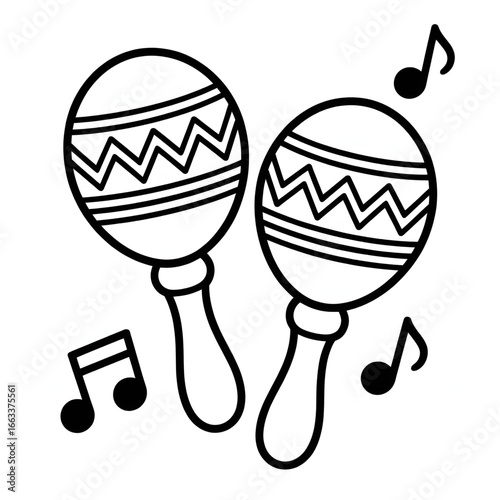 Toy maracas coloring page design