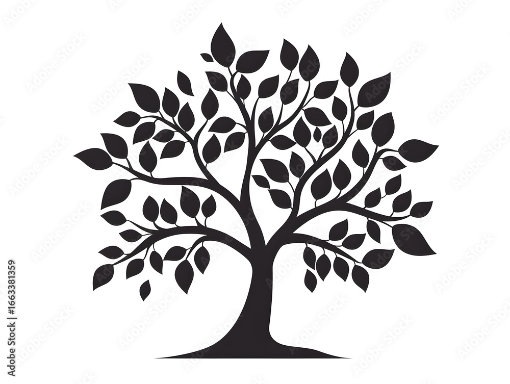 Fototapeta premium tree leaves silhouette