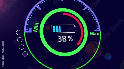 Electric car charging indicating the progress animation.