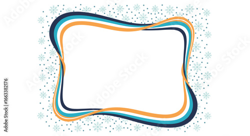 Winter wonderland decorative frame with snowflakes for holiday celebrations and festive greetings