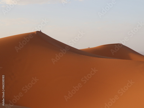 Golden Sand Dunes of the Sahara Desert in Merzouga, Morocco