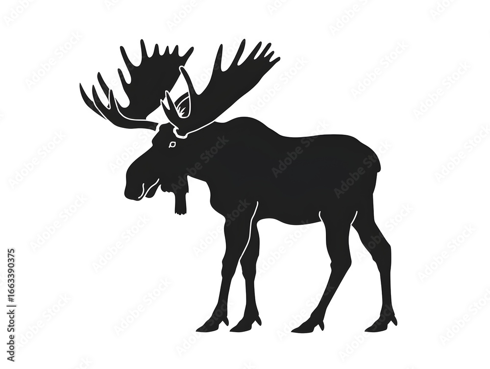 Naklejka premium simple moose silhouette