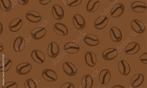 Seamless Coffee Bean Pattern. Coffee Beans Vector Background