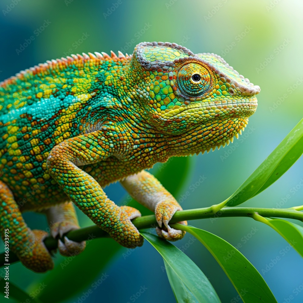 Obraz premium A chameleon on a branch