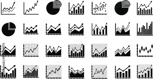 Business charts and graphs for data analysis and financial reports success