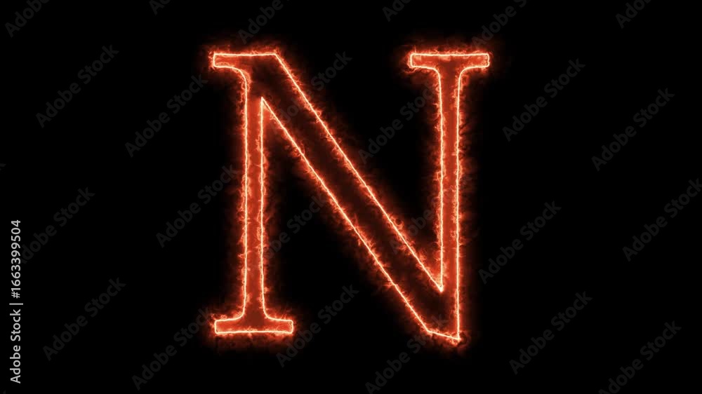 Flaming Word Letter N Alphabet | Glowing Fire Flame Text Animated Typography Flaming Word Letter N Alphabet | Glowing Fire Flame Text Animated Typography